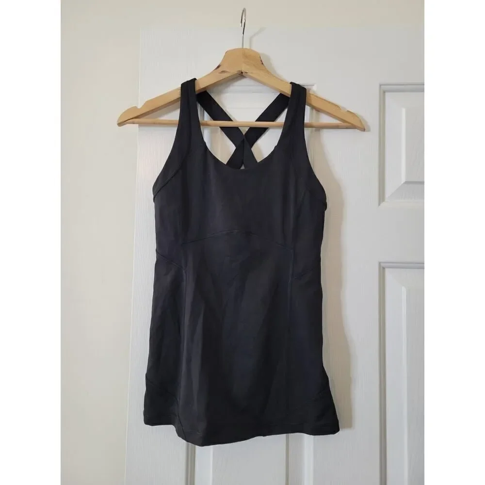 LULULEMON Tank Top Black Cross Strap Back size 4